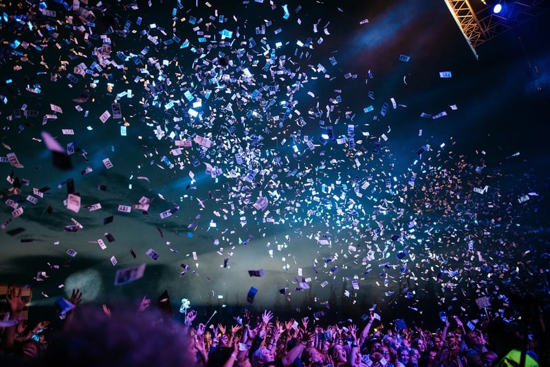 Celebrity party scene